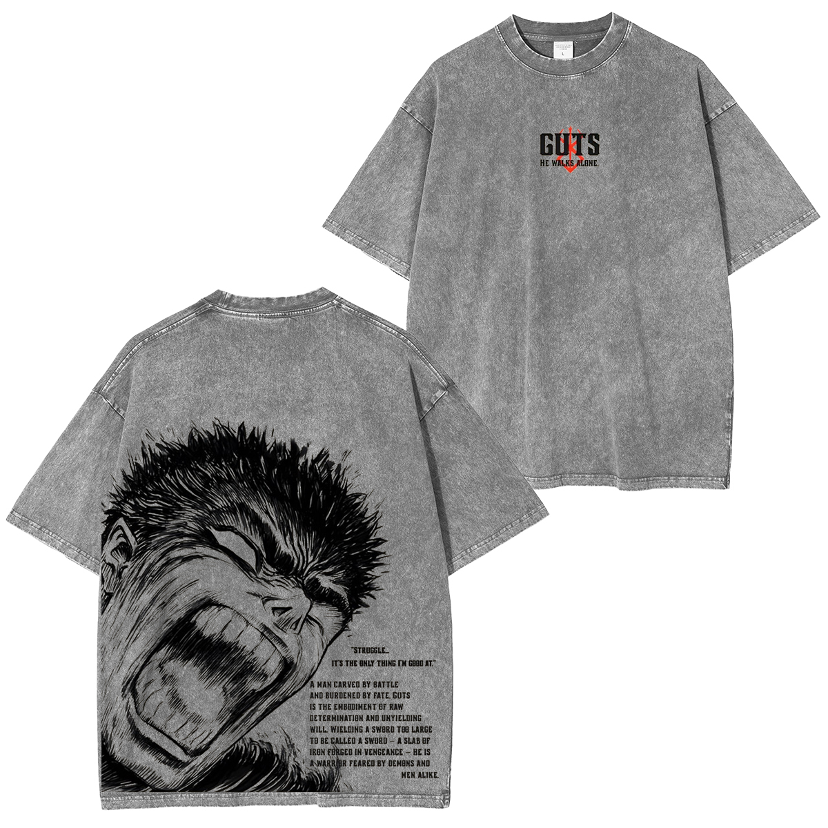 Guts Berserk  Vintage washed T-shirt/Crewneck/Hoodie