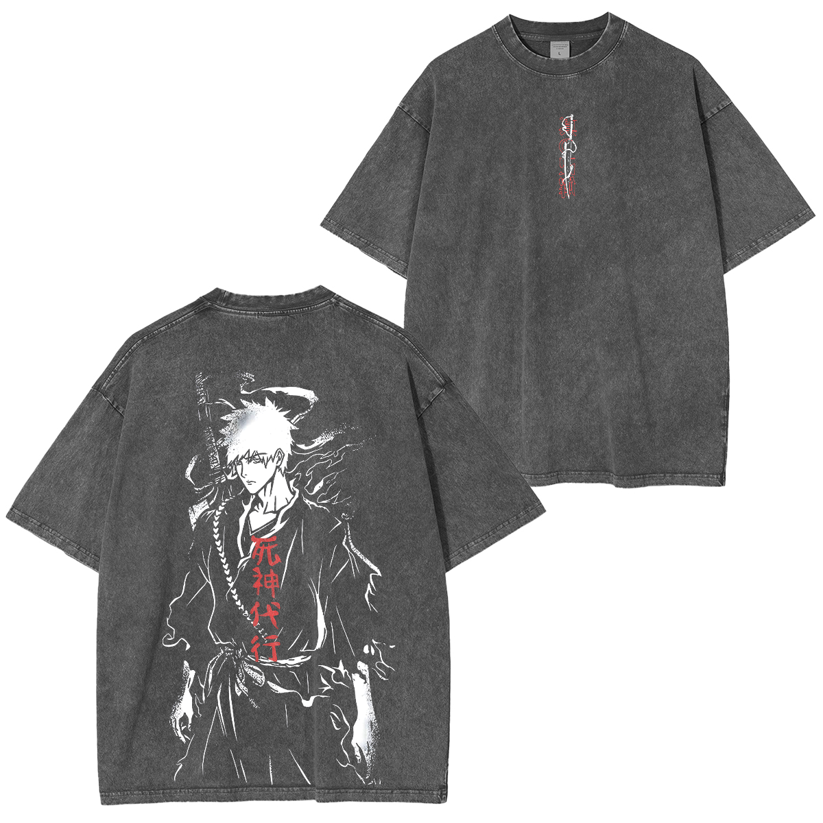 Ichigo Kurosaki Bleach Anime Unisex Washed T-Shirt