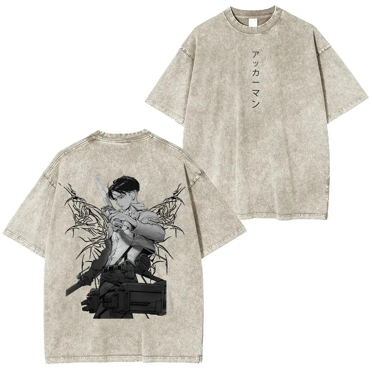Levi Ackerman Attack on Titan Anime Unisex Washed T-Shirt