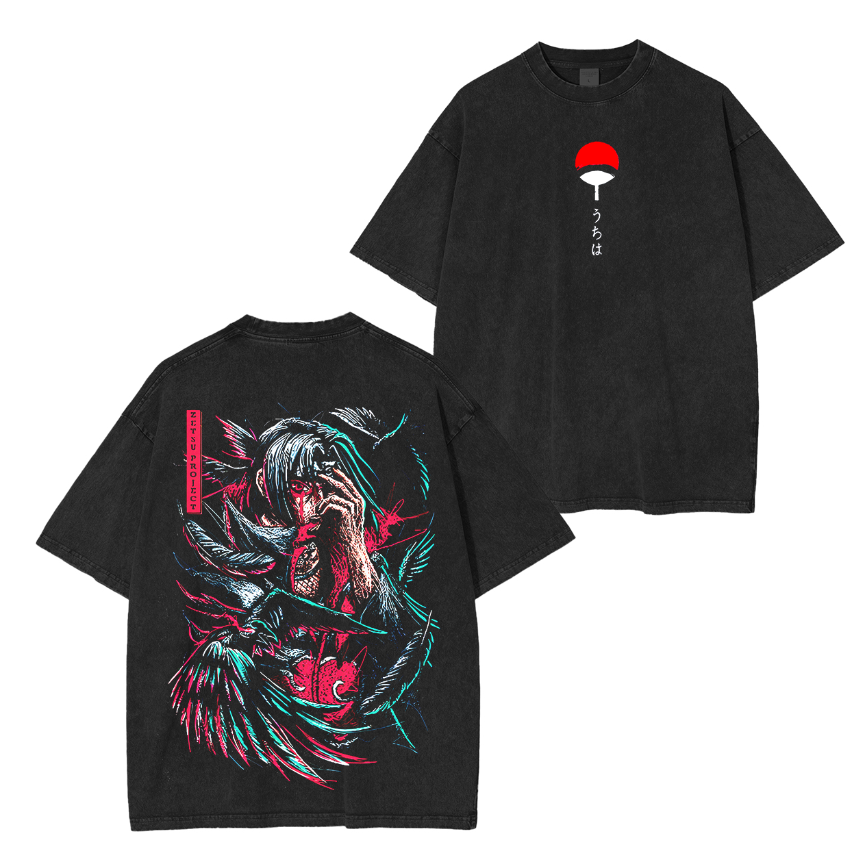 Uchiha Itachi Naruto Anime Unisex Washed T-Shirt