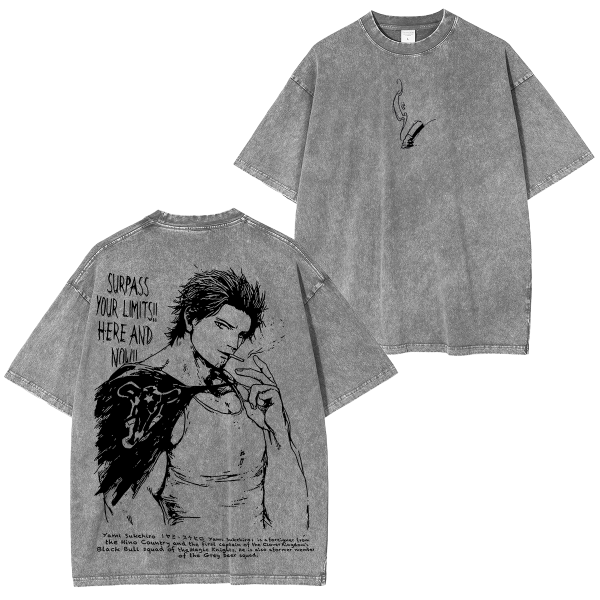 Yami Sukehiro,Black Clover Anime Unisex Washed T-Shirt