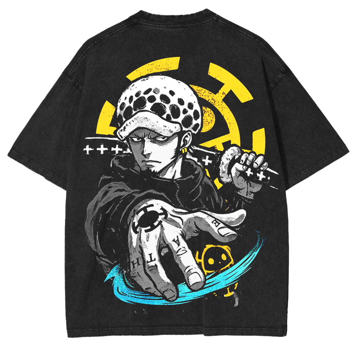 Trafalgar Law One Piece Retro Anime Unisex Washed T-Shirt
