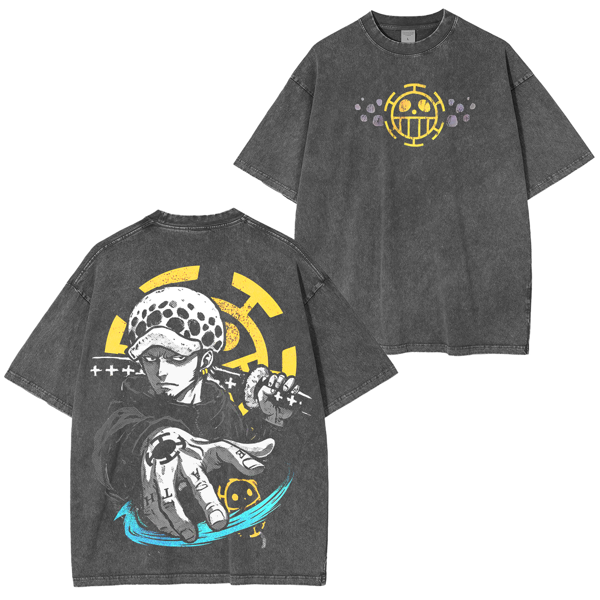 Trafalgar Law One Piece Retro Anime Unisex Washed T-Shirt