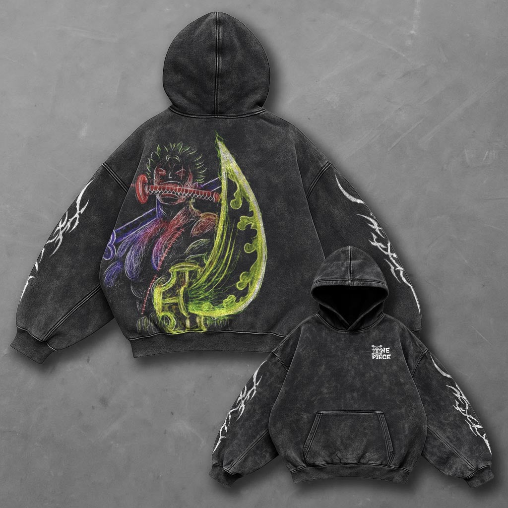One Piece Oversized Premium Black Anime Hoodie
