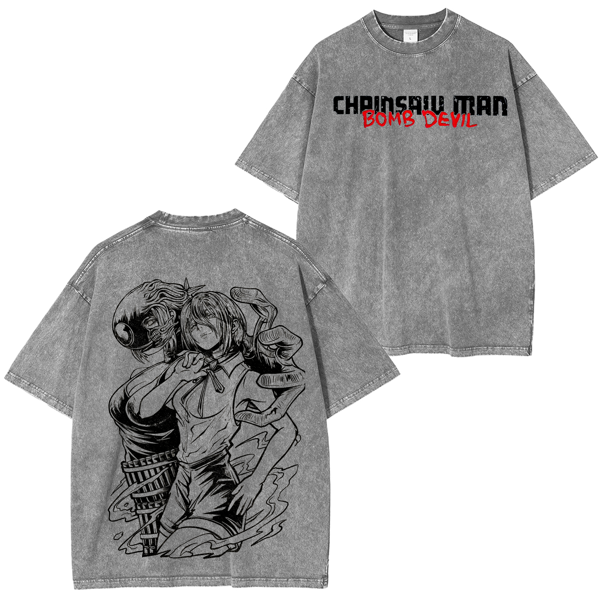 Limited Edition Reze Bomb Devil Chainsaw Man Anime Washed T-shirt/Crewneck/Hoodie