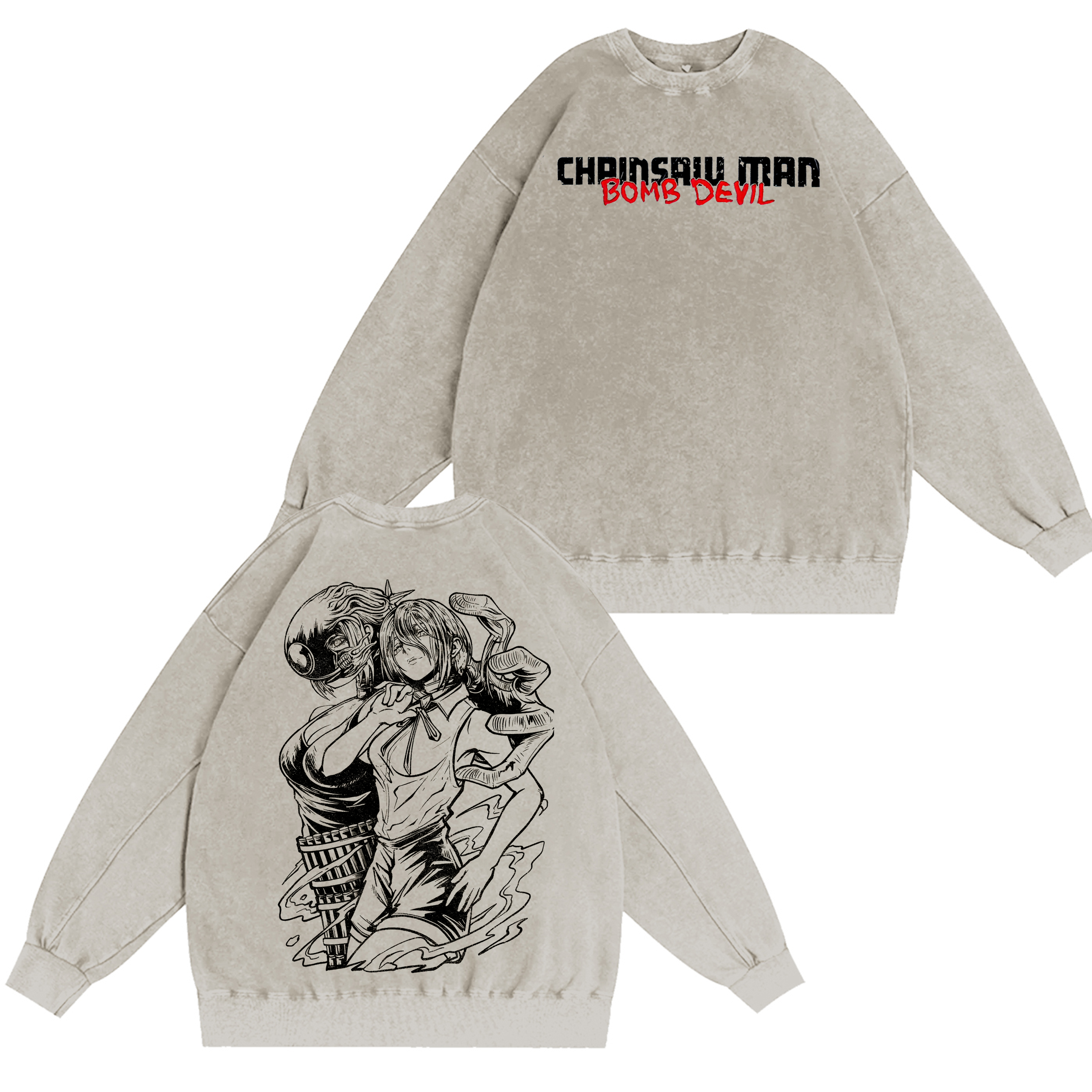 Limited Edition Reze Bomb Devil Chainsaw Man Anime Washed T-shirt/Crewneck/Hoodie