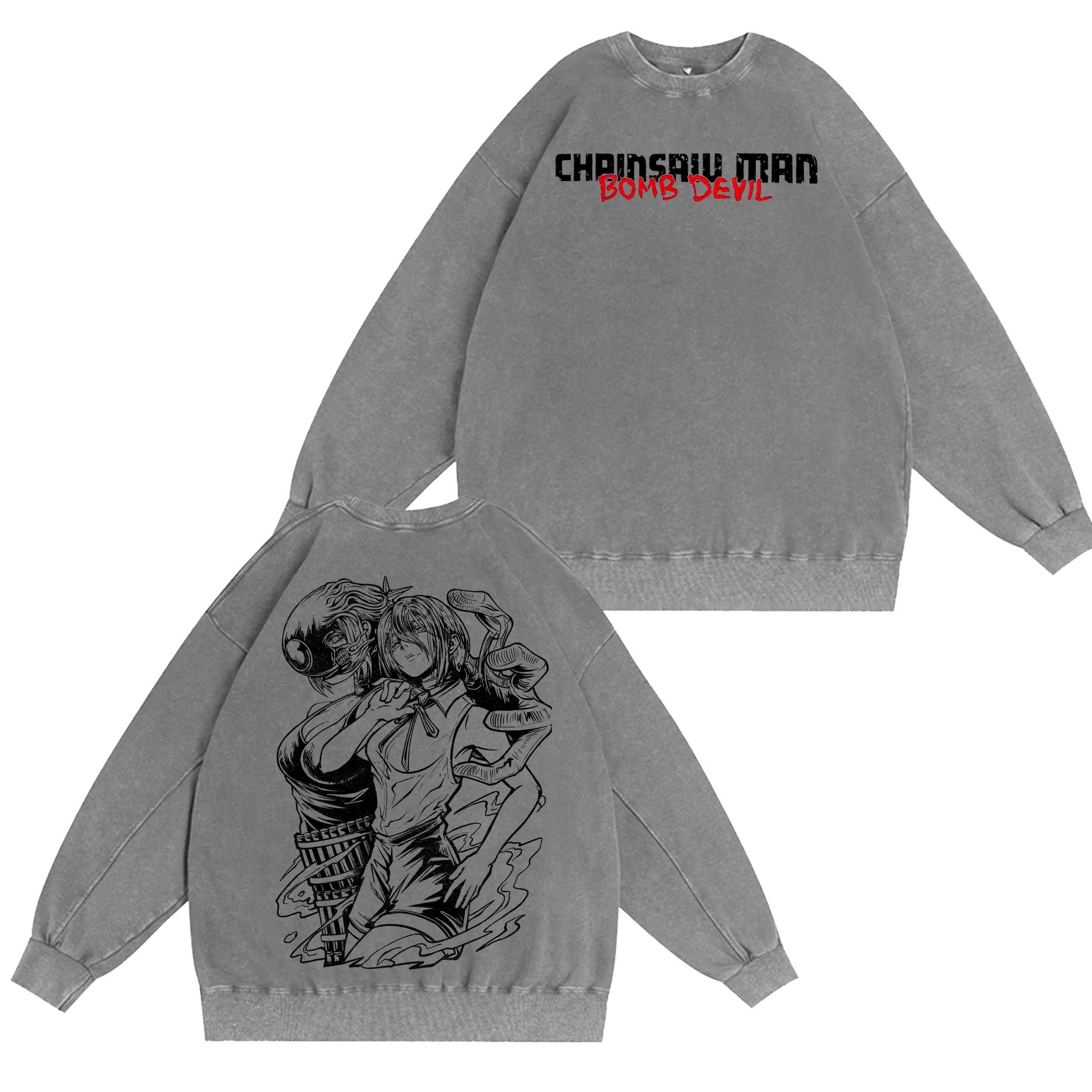Limited Edition Reze Bomb Devil Chainsaw Man Anime Washed T-shirt/Crewneck/Hoodie