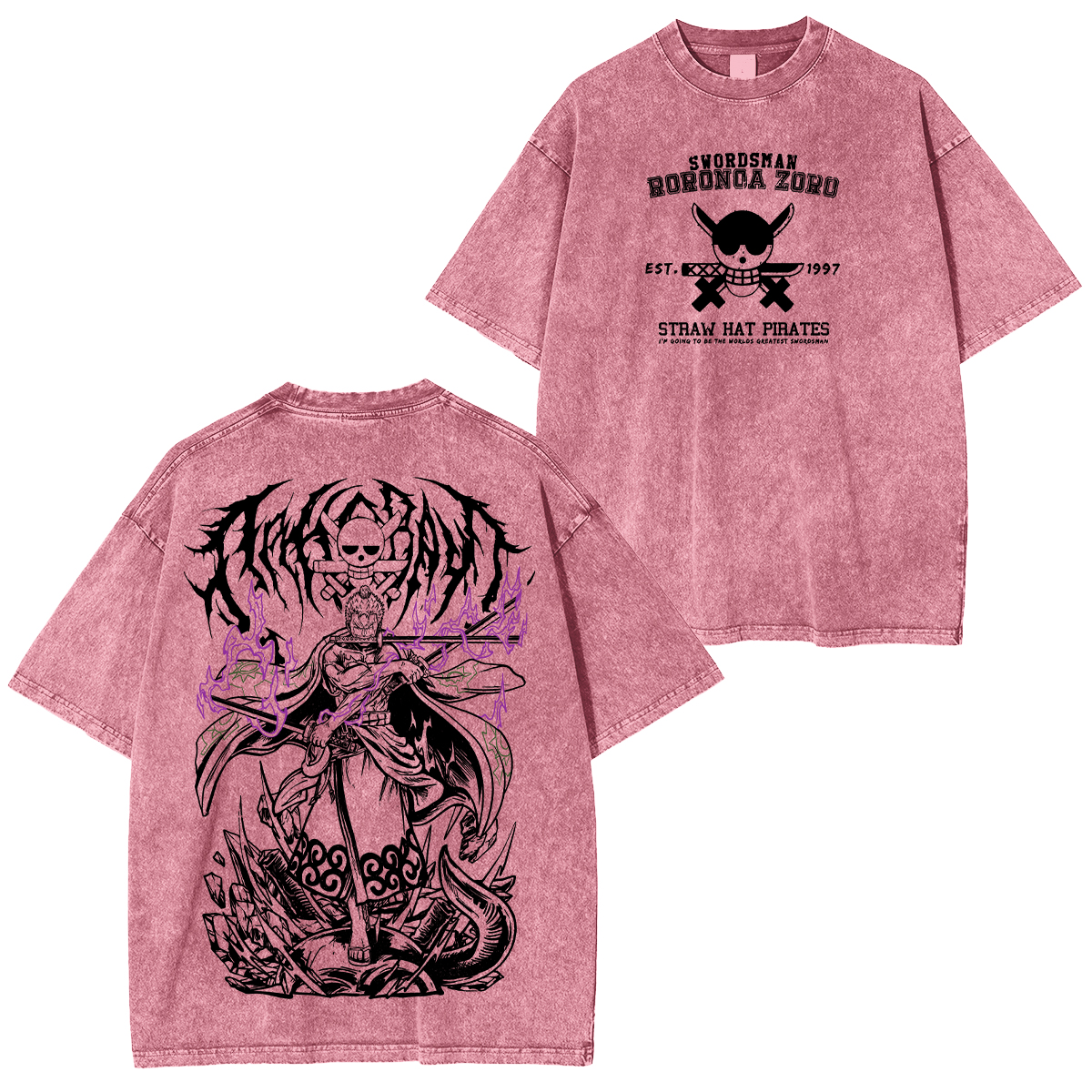 One Piece Anime Unisex Washed T-Shirt/HOODIE