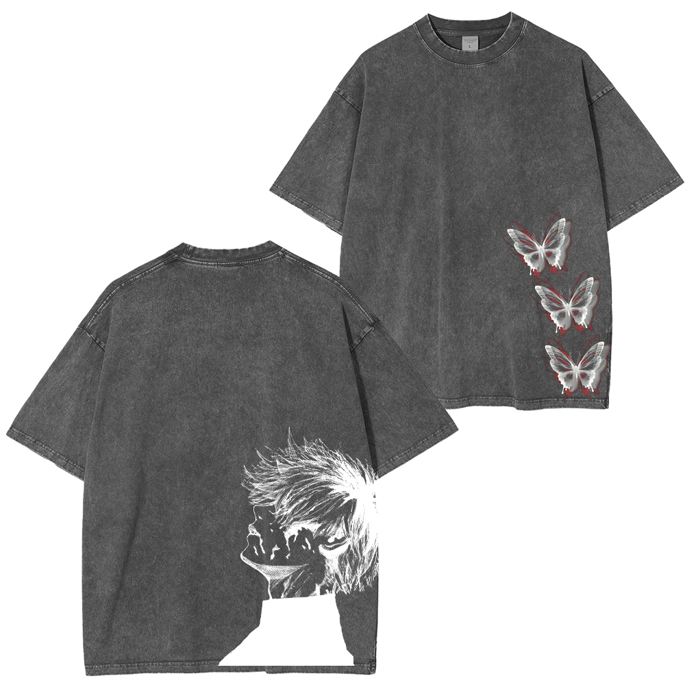 Retro Vintage Ken Kaneki Tokyo Ghoul Anime Unisex Washed T-Shirt