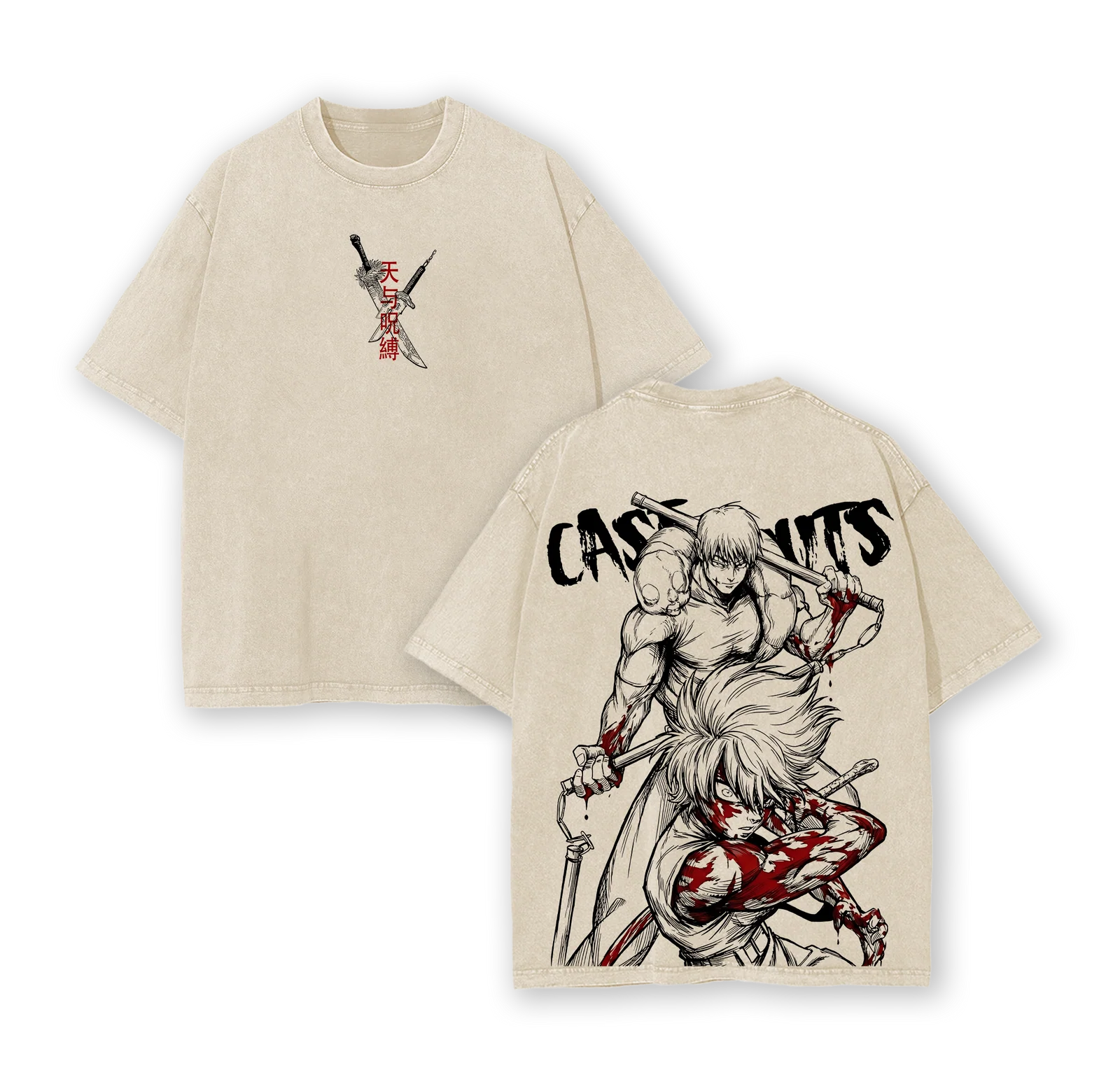 Maki Zenin x Toji Fushiguro,Jujutsu Kaisen Vintage Oversized T-shirt/Crewneck/Hoodie