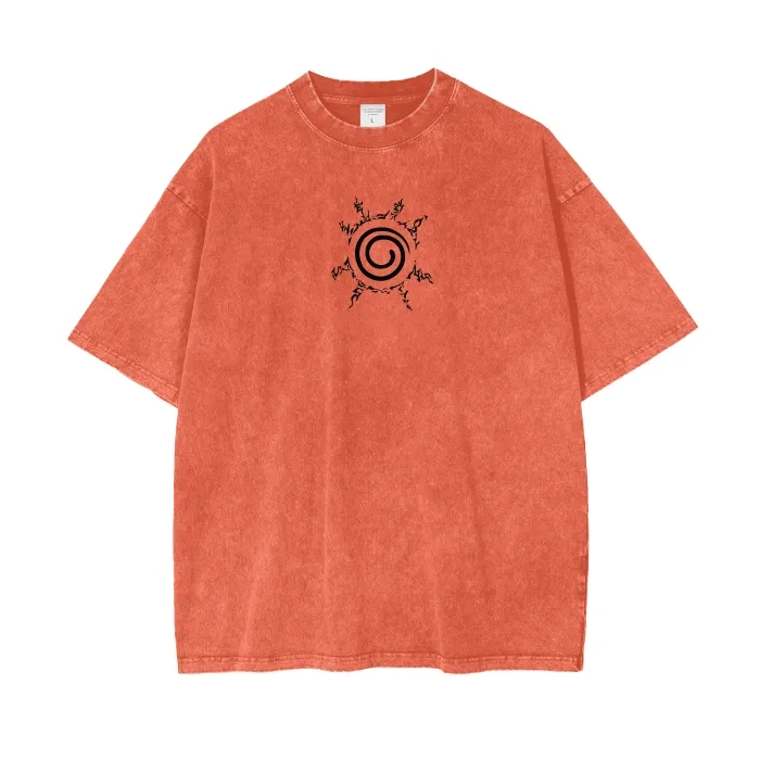 Nine-Tails’ Legacy Streetwear Shirt Orange Washed
