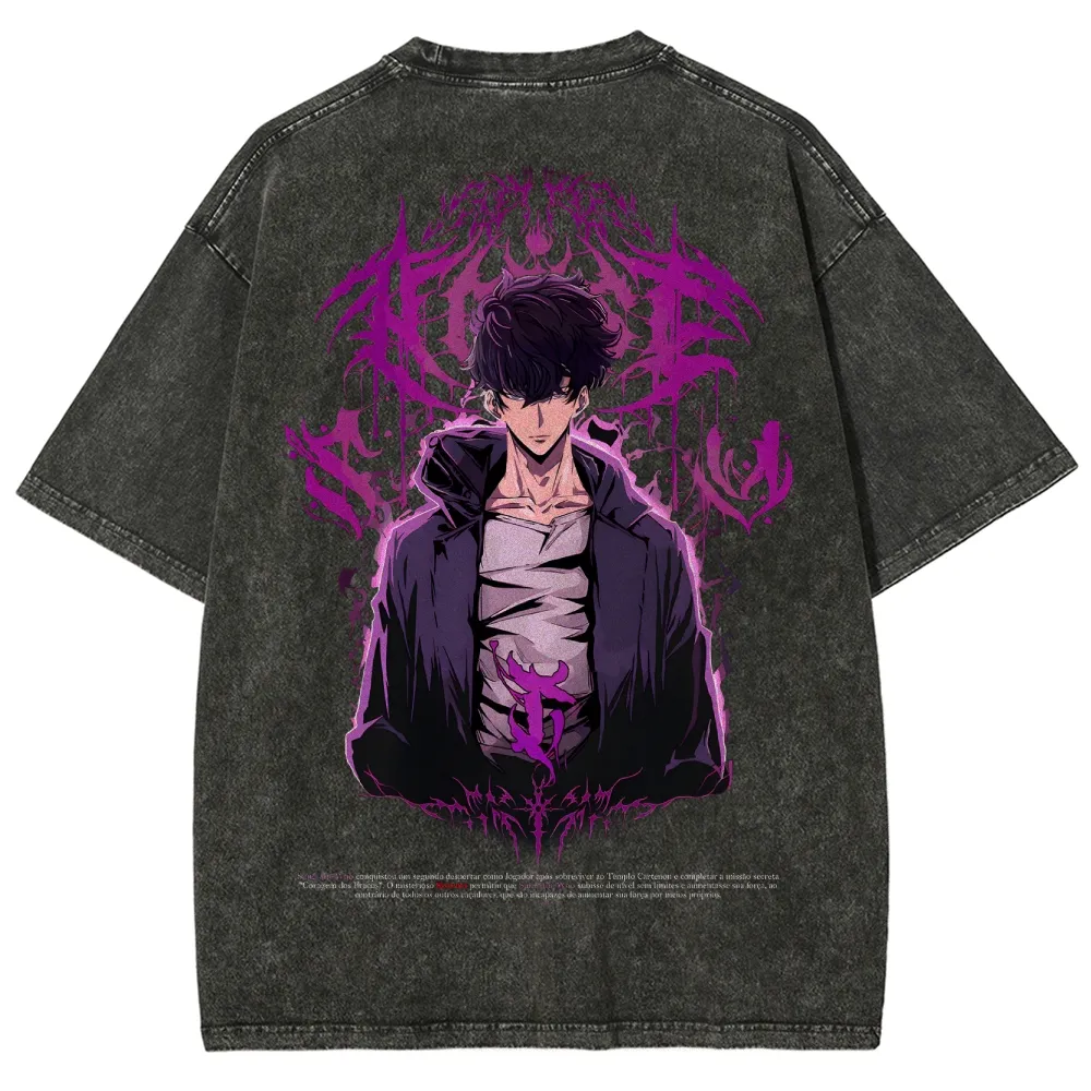 Solo-Leveling Unisex Fit Washed T-Shirt 2503012789