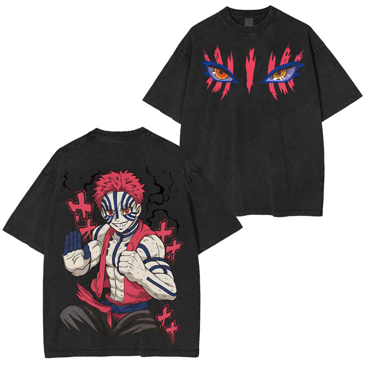 Akaza Demon Slayer Unisex Fit Washed T-Shirt