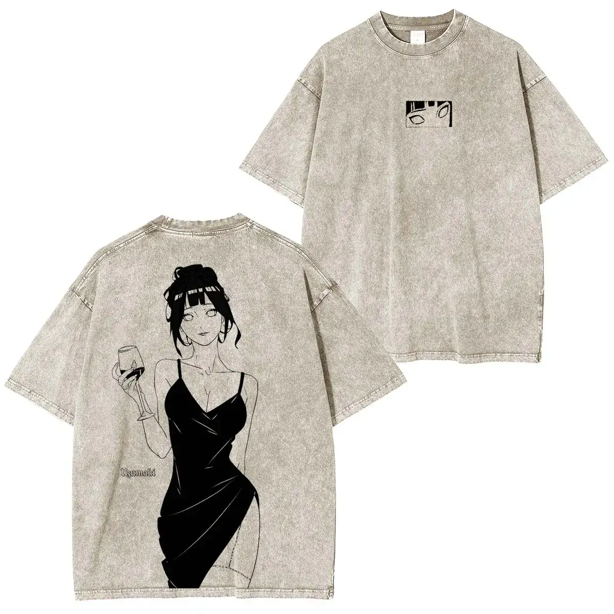 Naruto Anime Double Printed Vintage Washed Tee