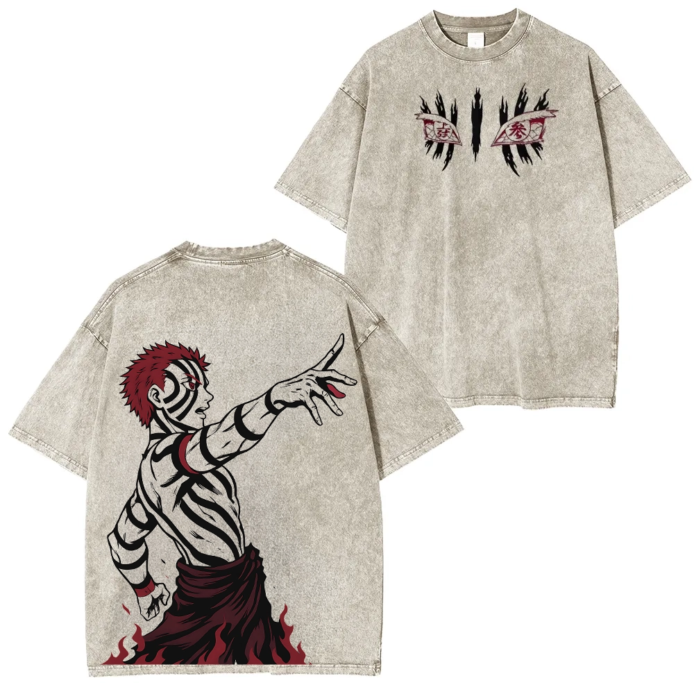 Akaza Upper Moon 3 Demon slayer Unisex Washed T-Shirt