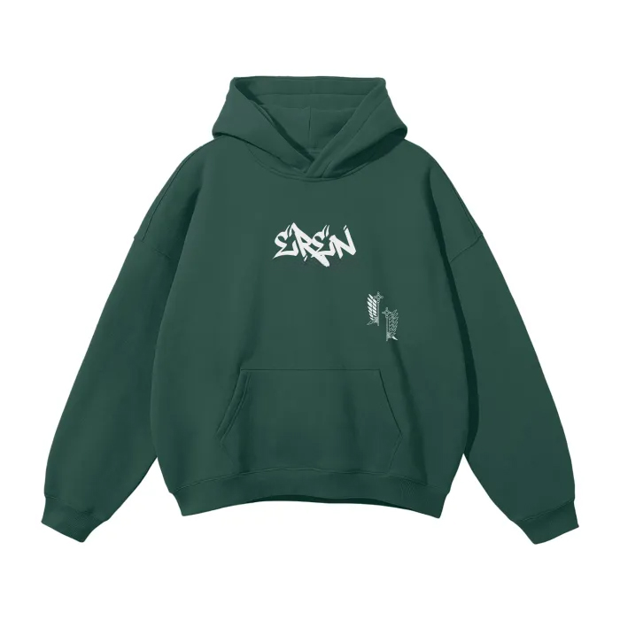 Shattered Chains Graffiti Streetwear Hoodie Green
