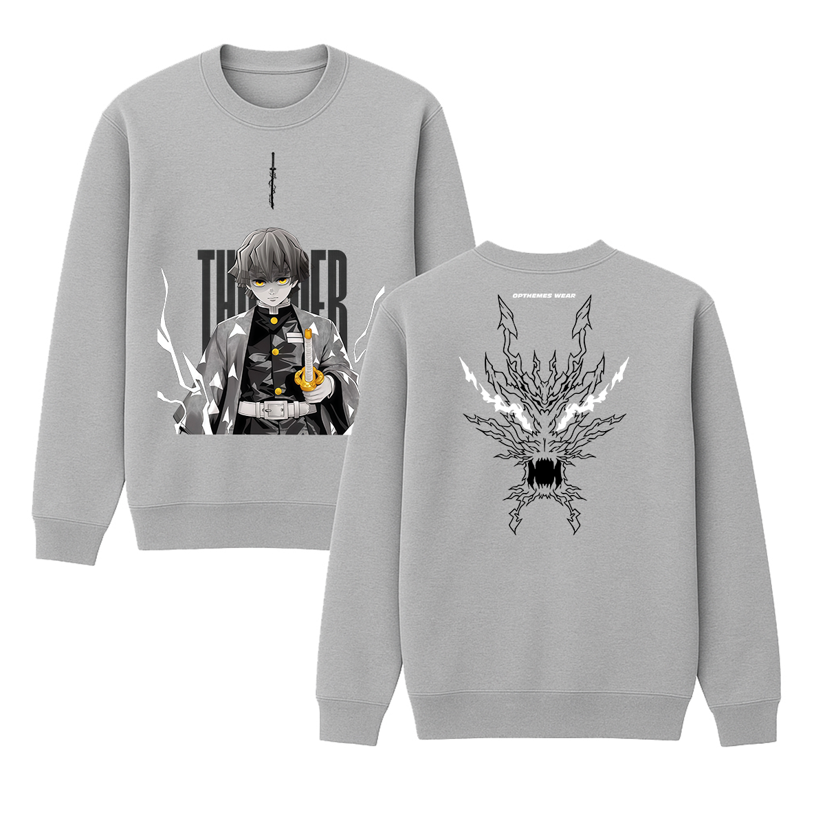 Zenitsu Demon Slayer Anime Unisex  Crewneck Sweatshirt