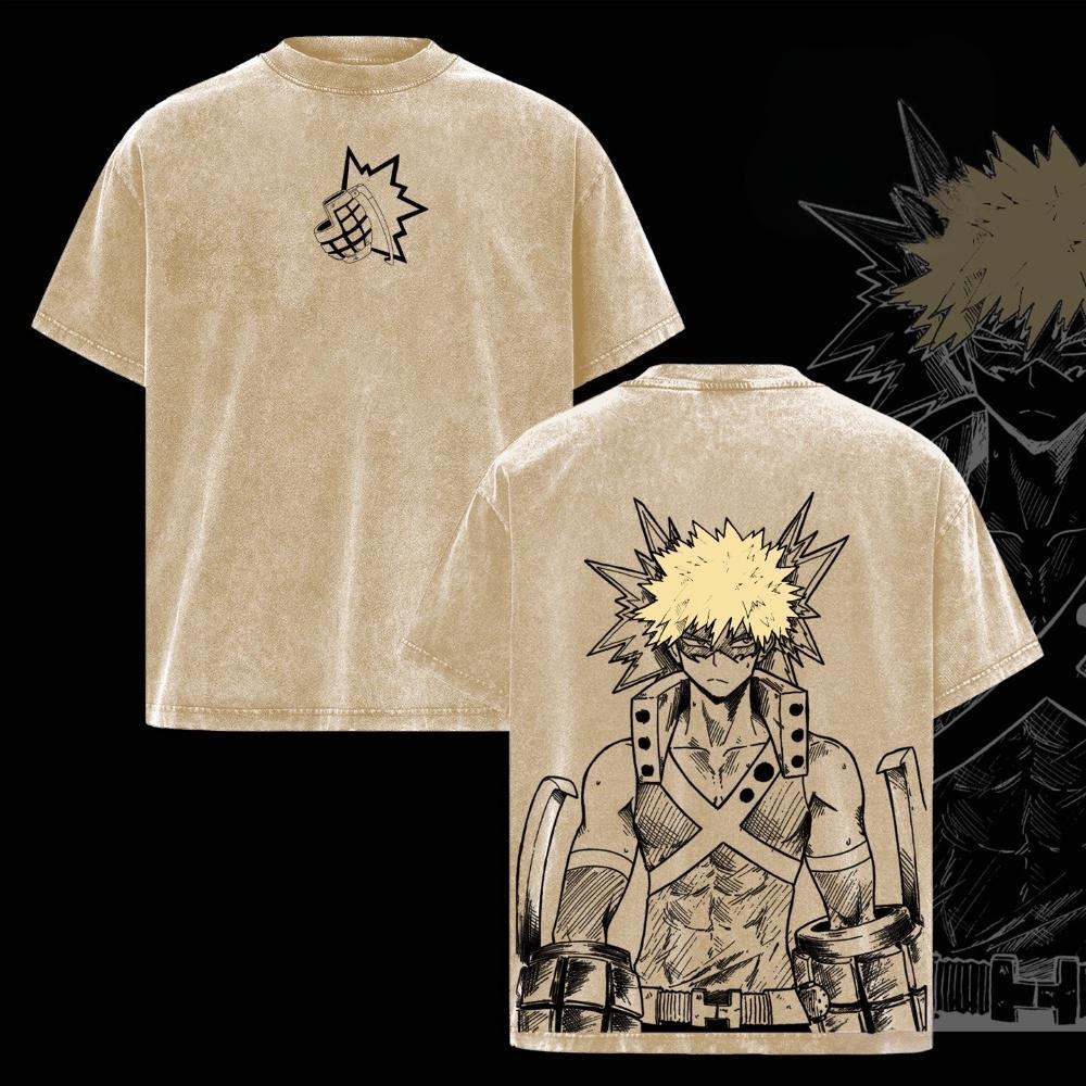 Katsuki Bakugo My Hero Academia Vintage Washed T-shirt/Crewneck/Hoodie