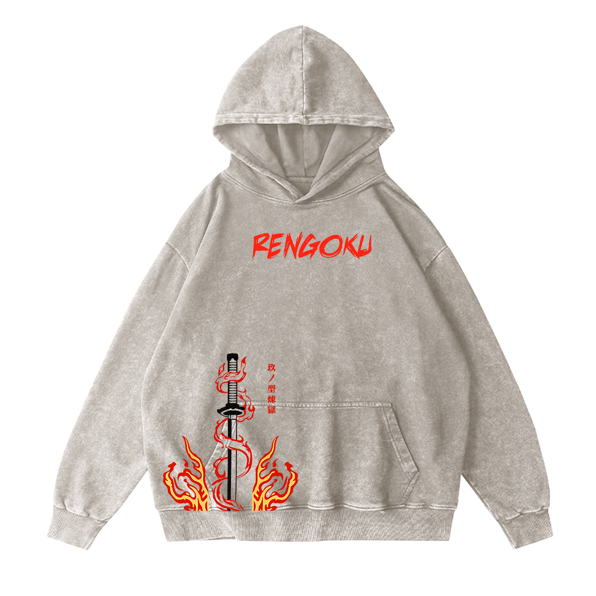 Rengoku Demon Slayer Anime Unisex Washed T-Shirt