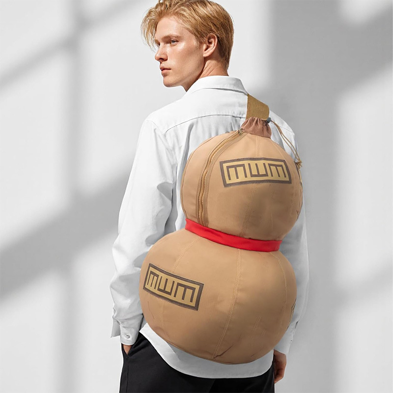 Naruto Gaara cosplay gourd-shaped bag, anime backpack, gym bag, anime fitness bag