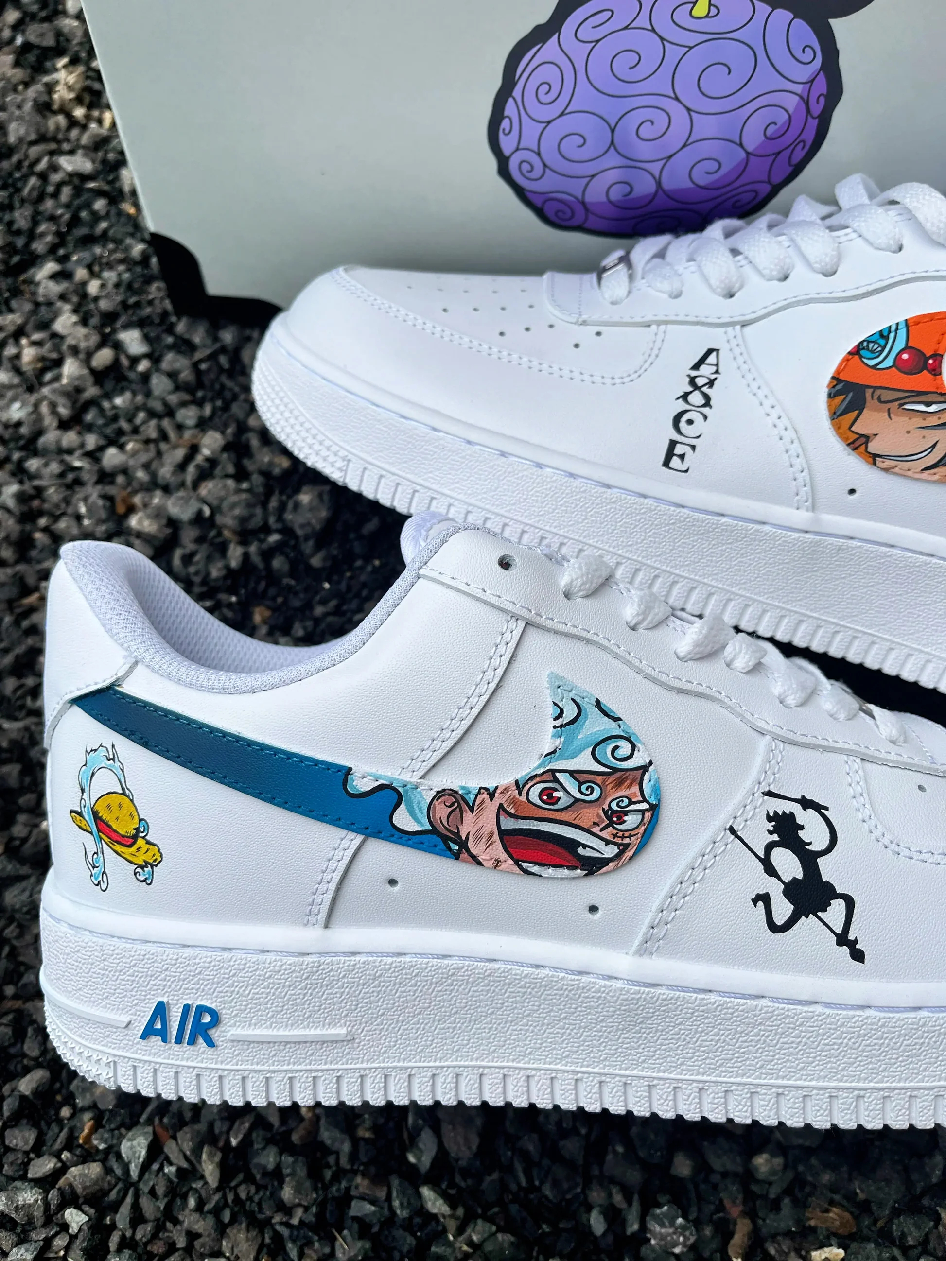 Air force1 luffy and ace One Piece Custom Titans Style Shoes Hand Painted