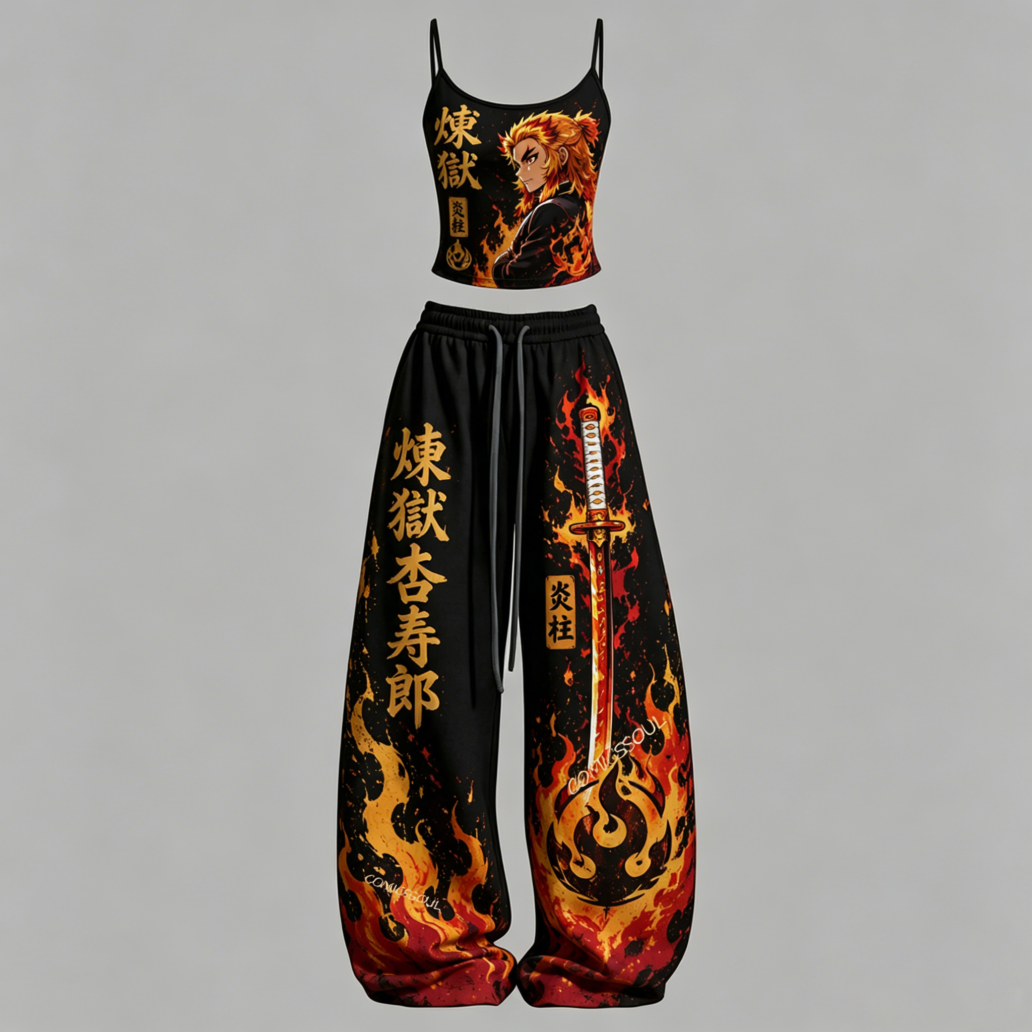 Demon Slayer Top & Elasticated Trousers Two-Piece Set