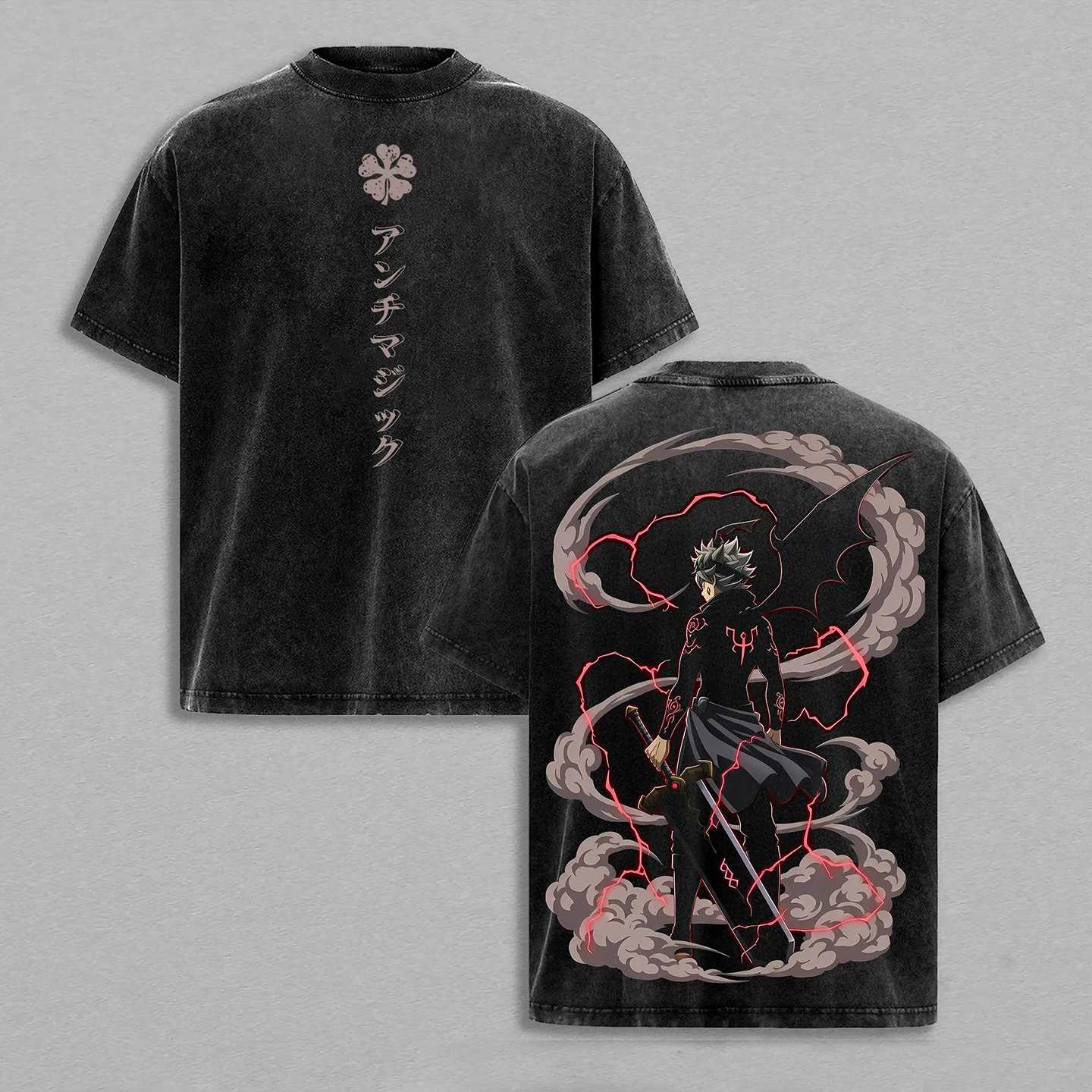 Asta Black Clover Anime Washed T-shirt