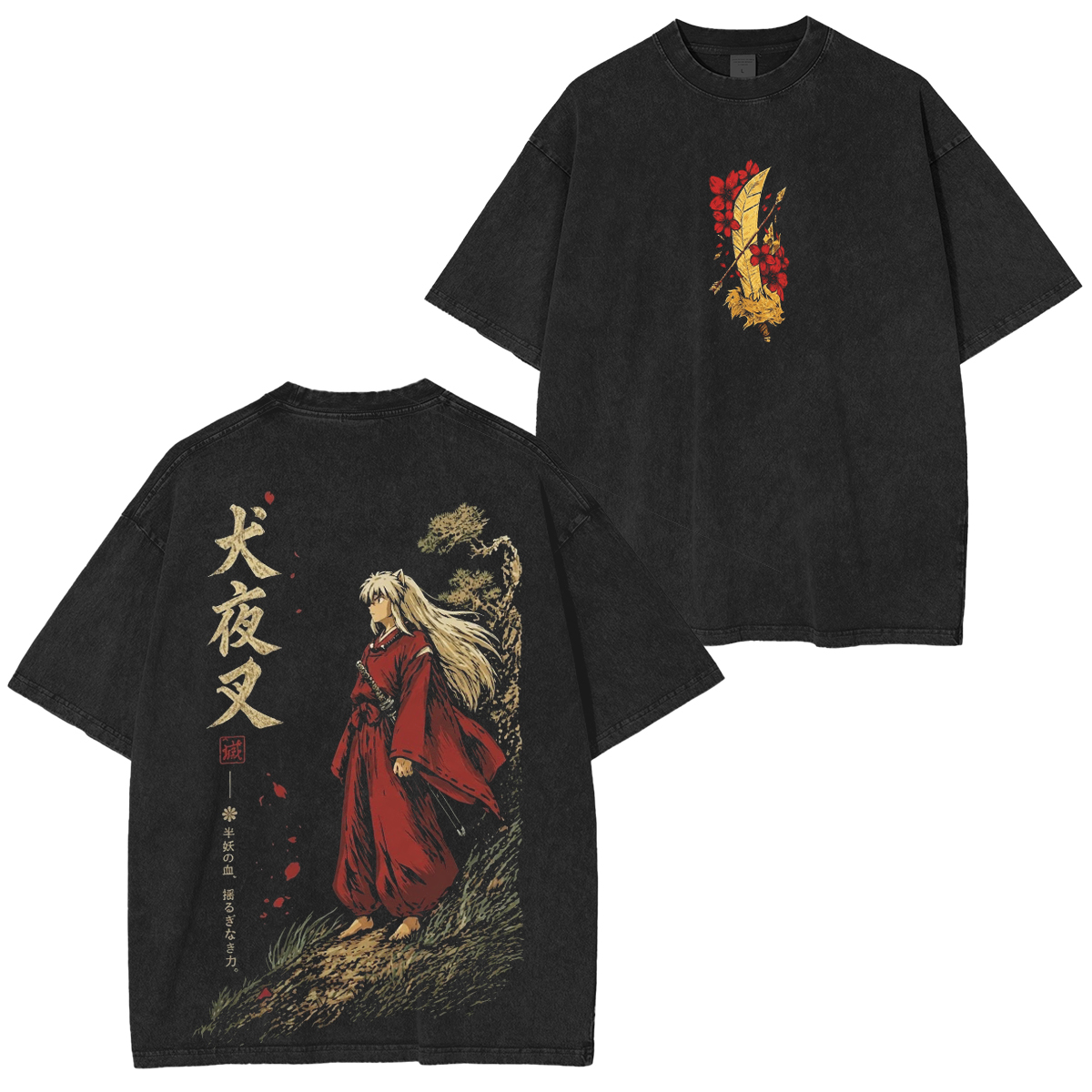 Inuyasha Vintage Unisex  Washed T-Shirt