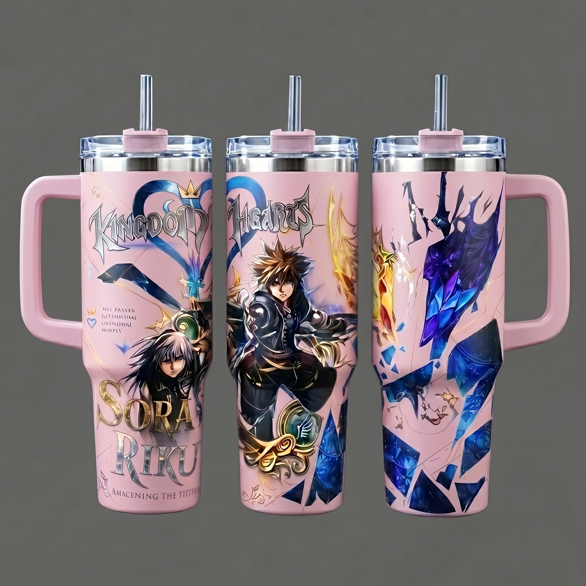 Kingdom Hearts Grail: Custom Stained-Glass Tumbler 