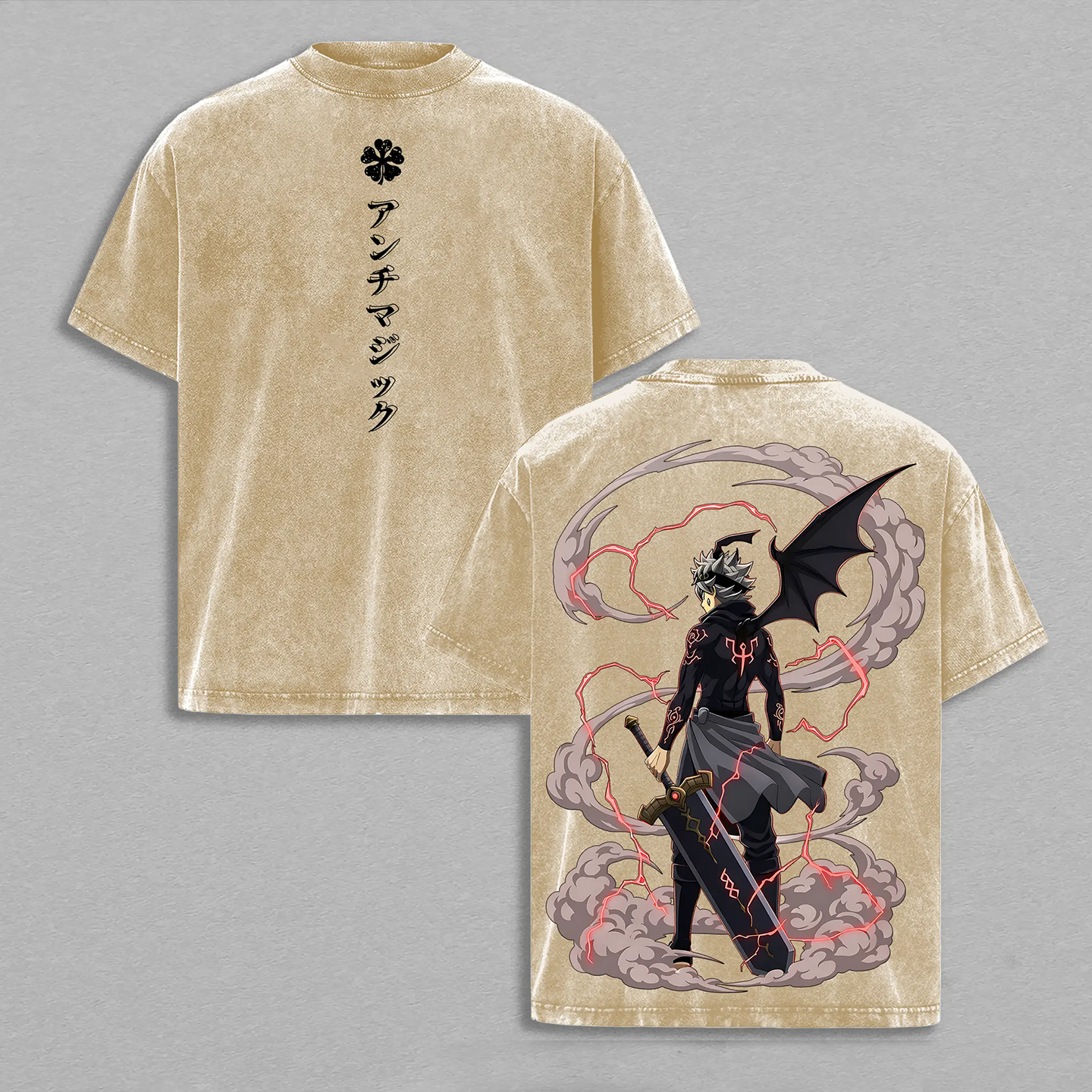 Asta Black Clover Anime Washed T-shirt