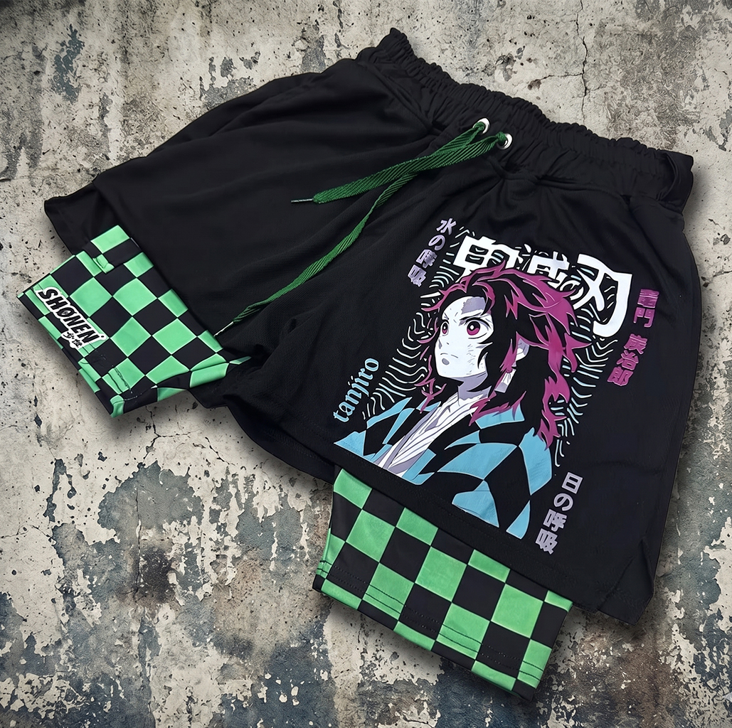  Demon Slayer Tanjiro Gym Shorts