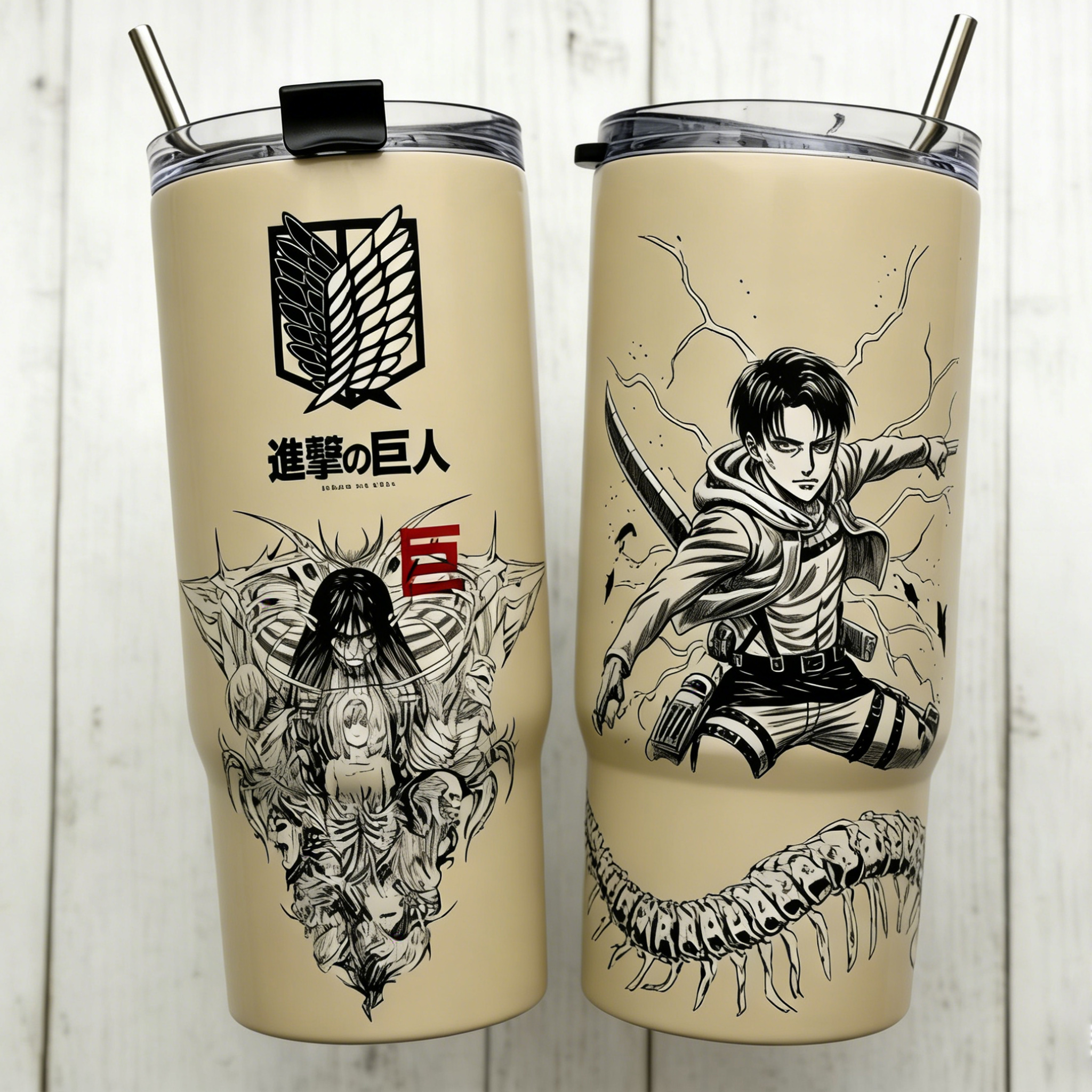 Attack on Titan Themed engraved Stanley Tumbler Cup