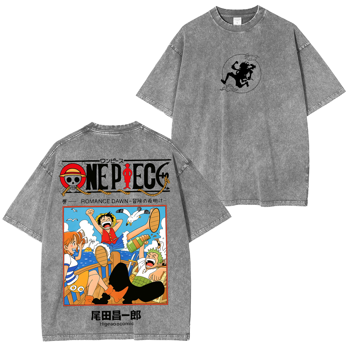 One Piece Anime Washed T-shirt