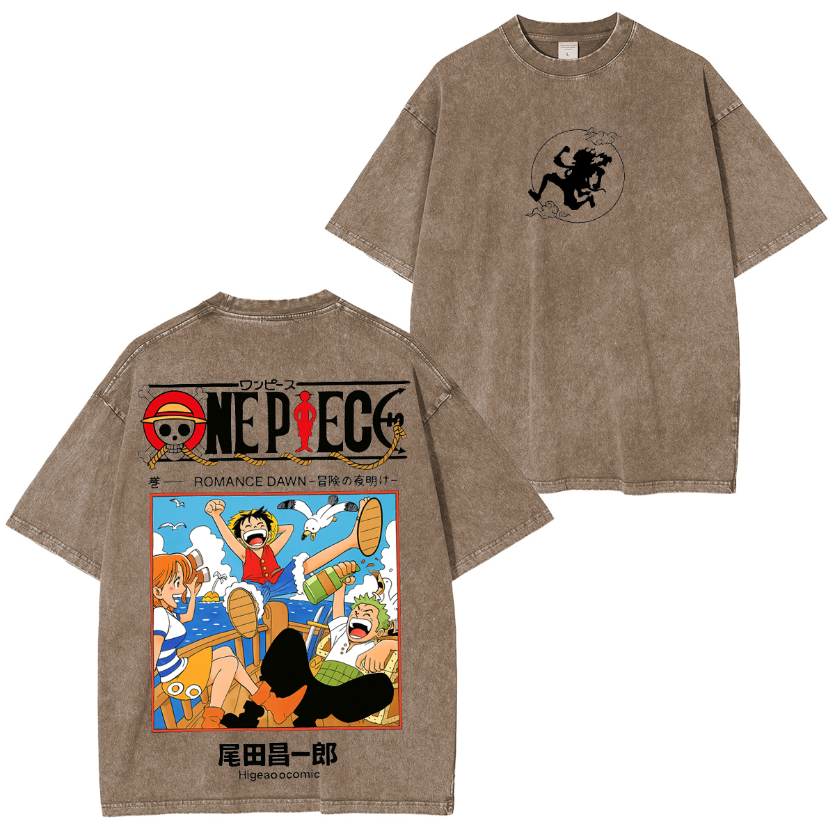 One Piece Anime Washed T-shirt