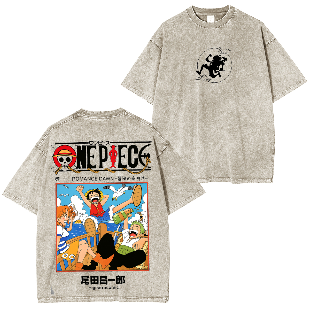One Piece Anime Washed T-shirt