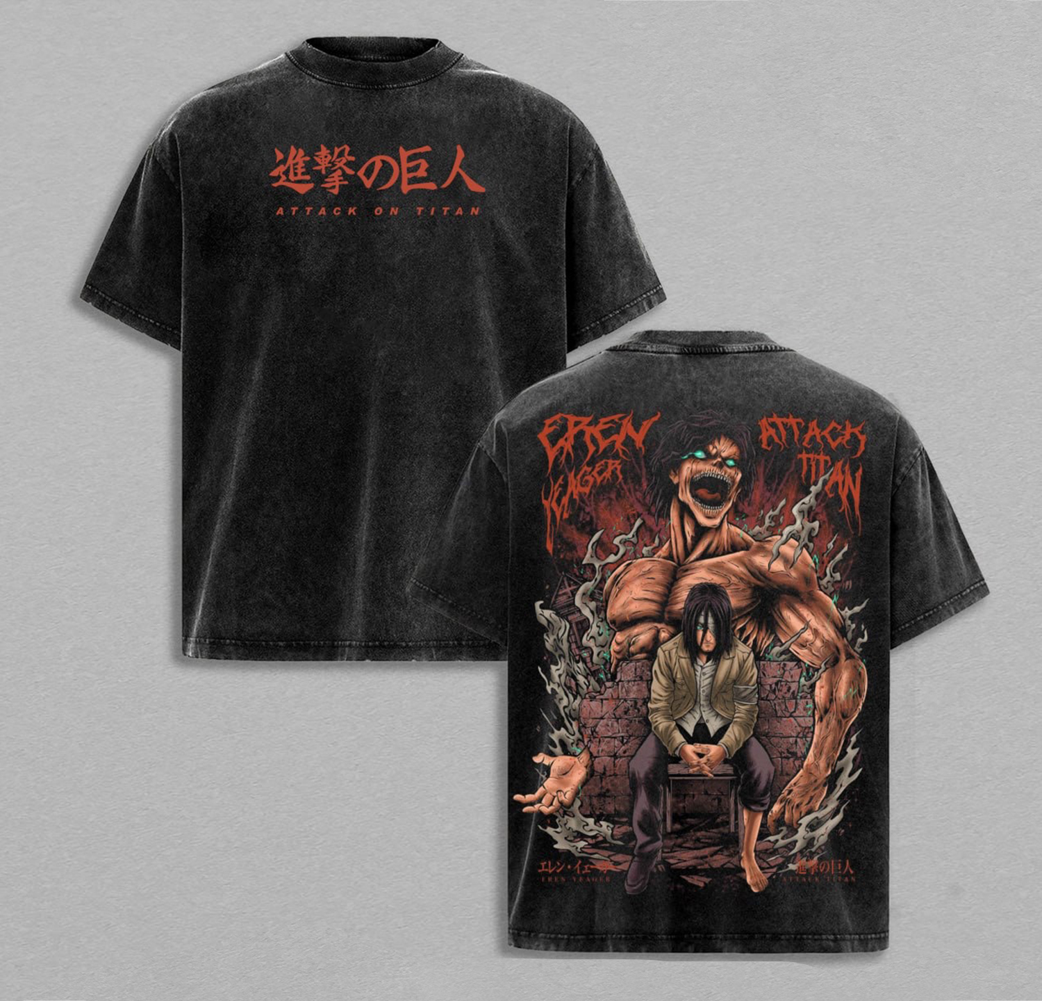  Attack Titan : ErenYeager Washed T-shirt/Crewneck/Hoodie