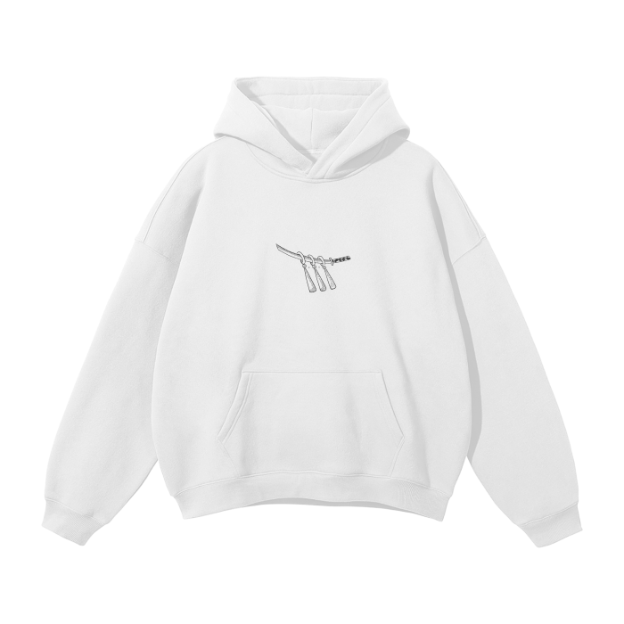 Pirate Hunter Y2K Streetwear Hoodie White