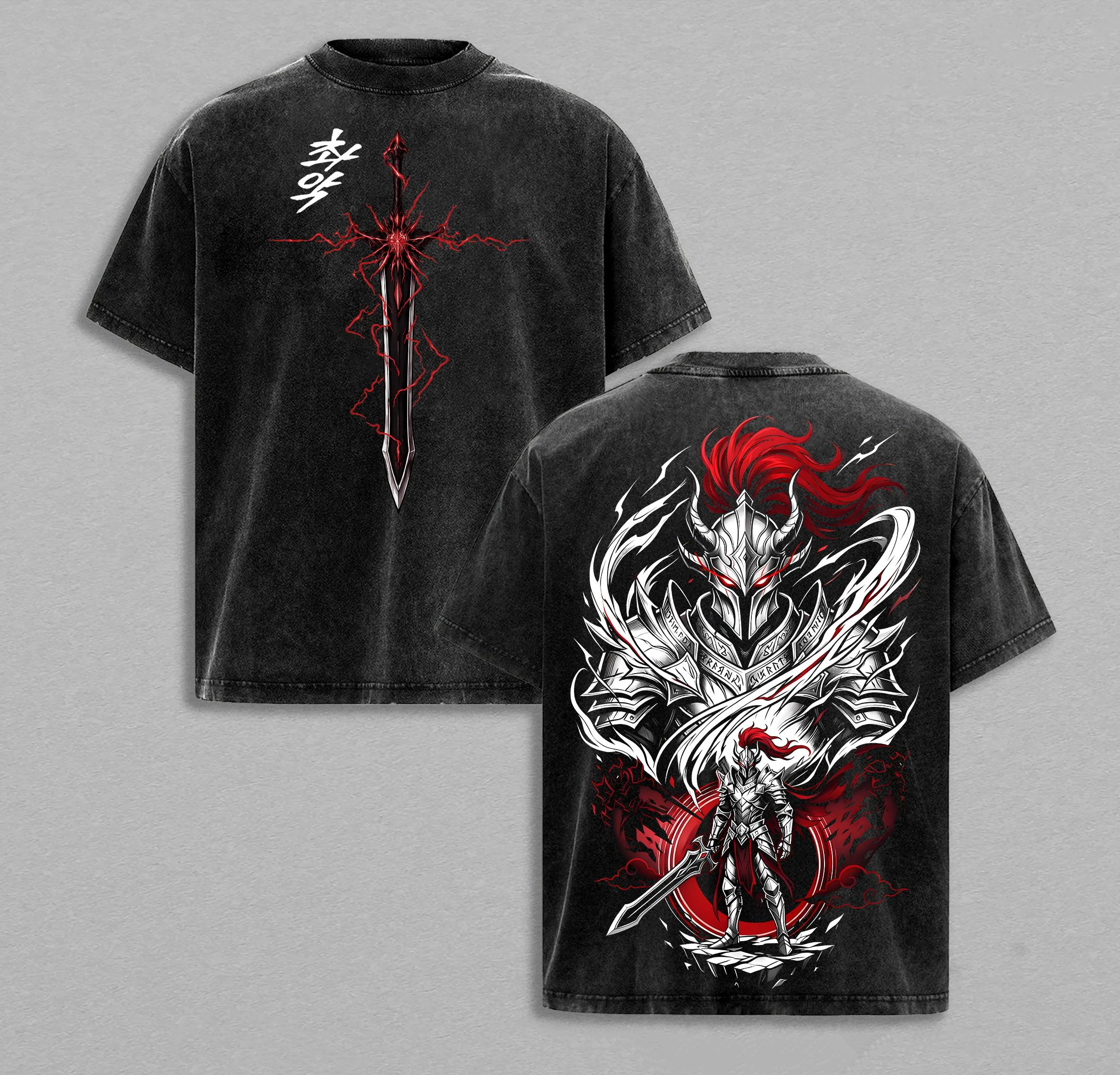 Igris Solo Leveling ARISE Vintage Anime Washed T-shirt/Crewneck/Hoodie