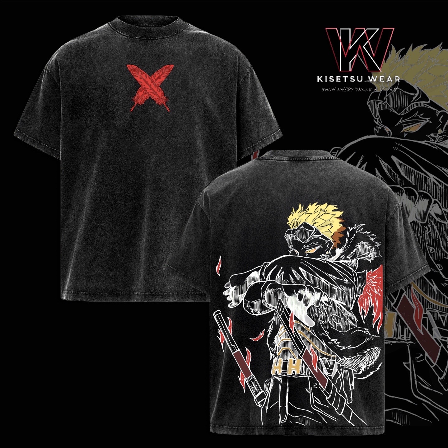 Hawks My Hero Academia Vintage Washed T-shirt/Crewneck/Hoodie