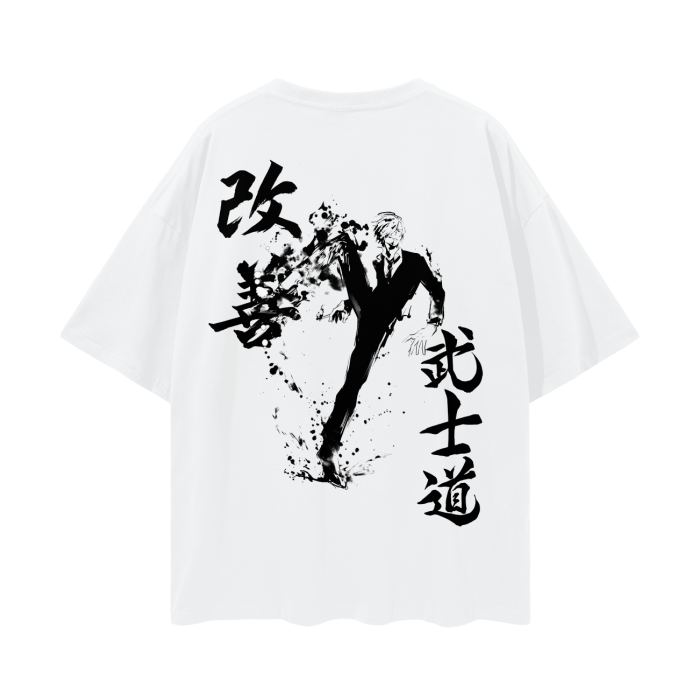 Black Leg Graffiti Streetwear Shirt White
