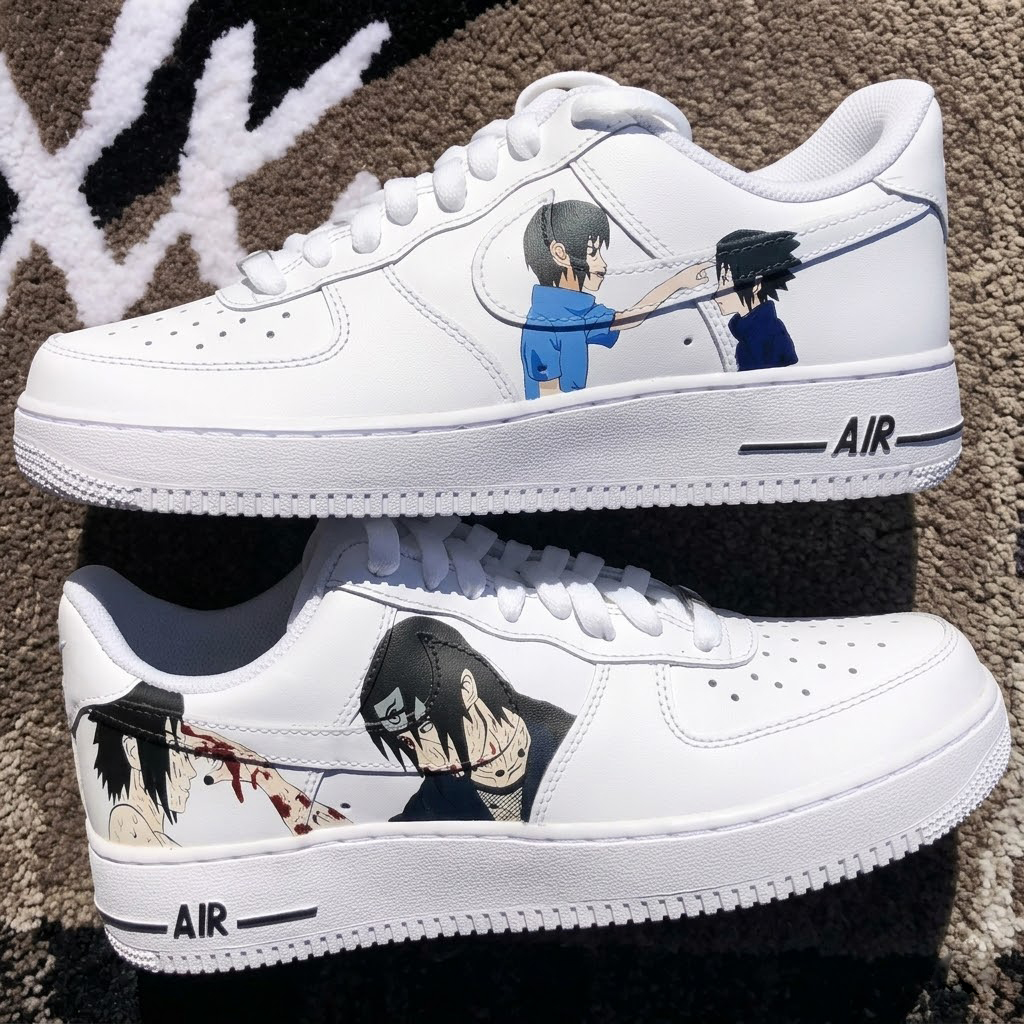 Naruto Itach Sasuke Force 1 Skateboarding Shoes