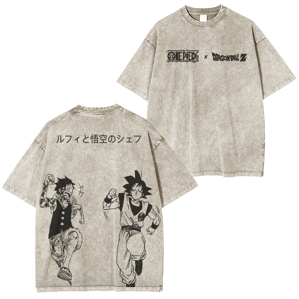 One Piece Anime Washed T-shirt