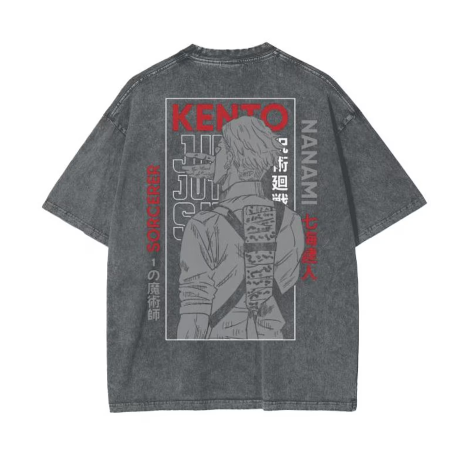 Jujutsu Kaisen Anime Oversize Acid Washed T-Shirt