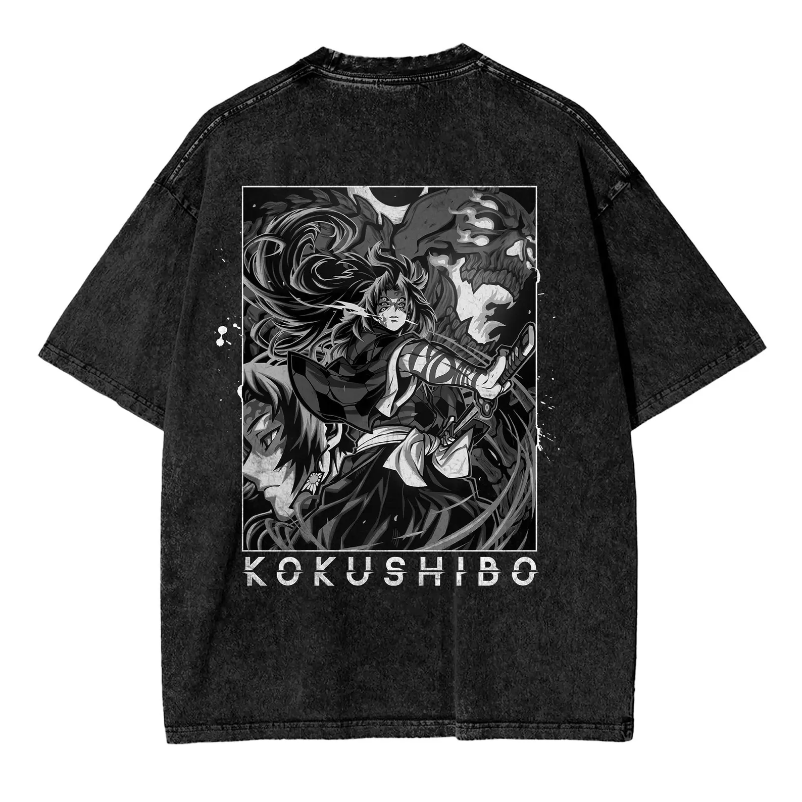 Vintage Kokushibo Print Mineral Wash Tee