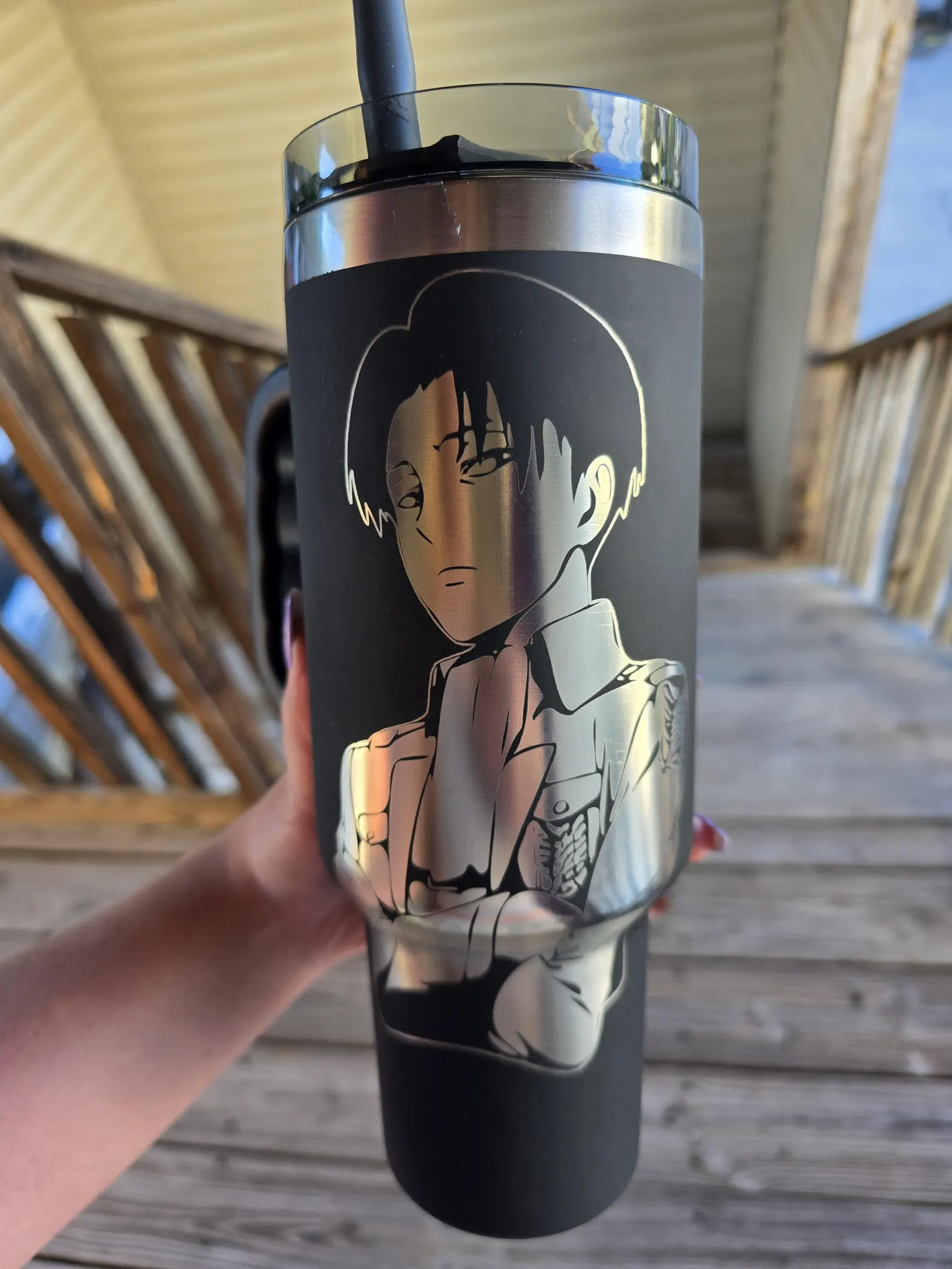 Attack on Titan collage Laser Engraved Tumbler