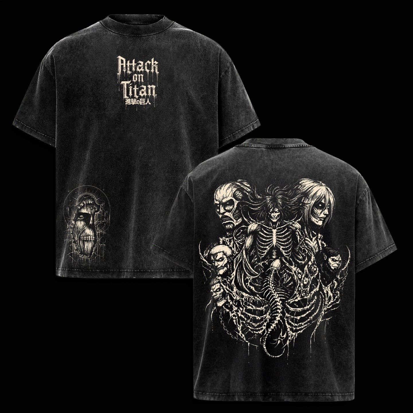 Attack on Titan Anime Washed T-shirt/Crewneck/Hoodie