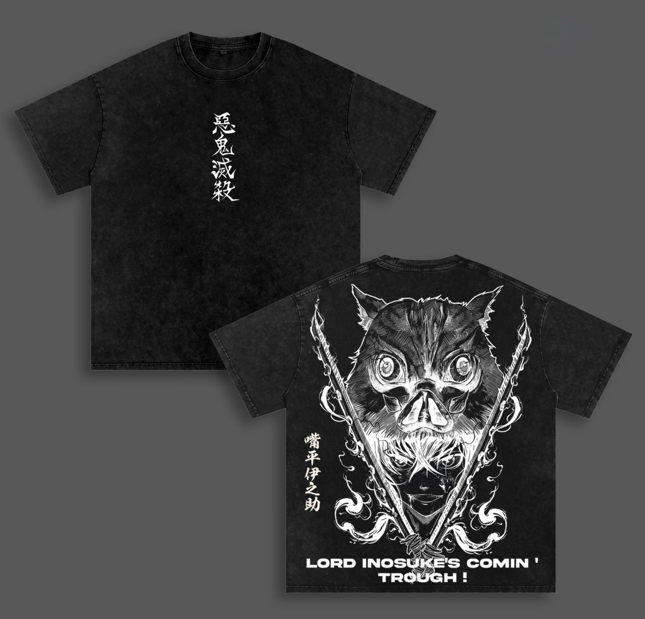 Inosuke ,Demon Slayer Anime Washed T-shirt/Crewneck/Hoodie