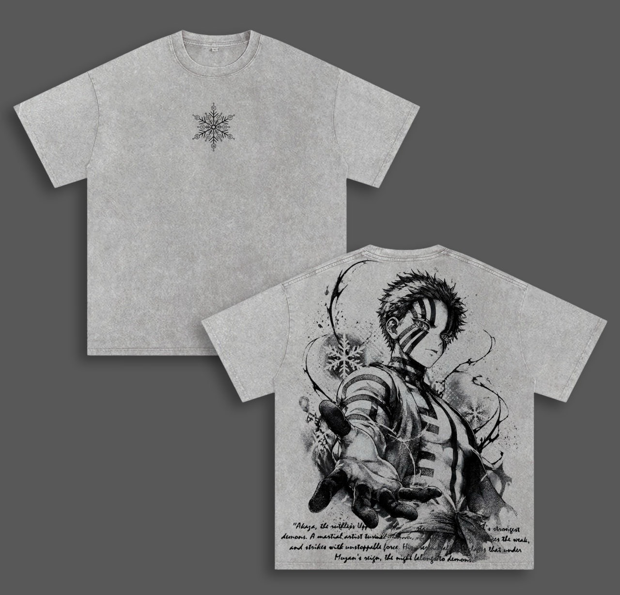 Demon Slayer Akaza Anime  Washed T-shirt/Crewneck/Hoodie