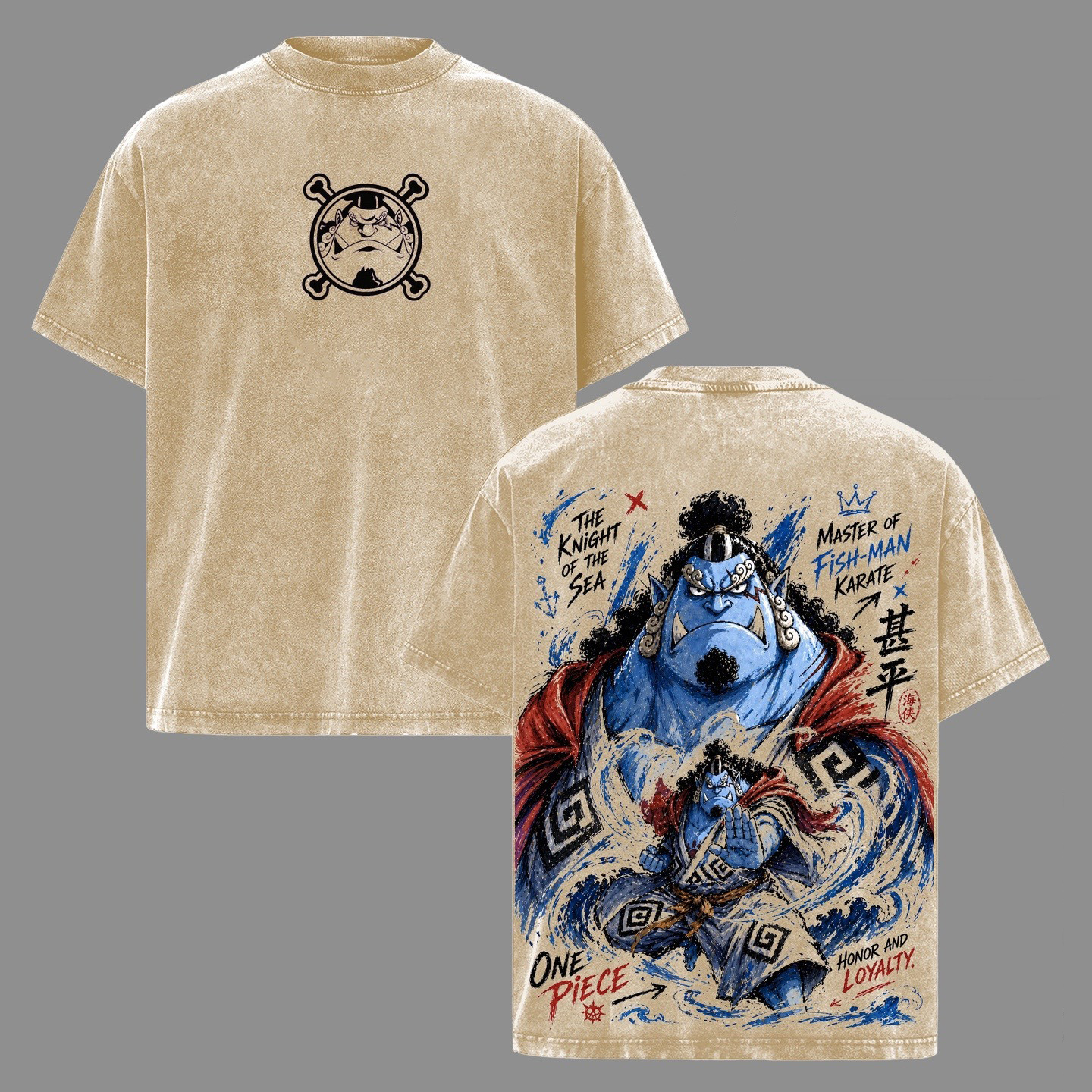 Jinbe,One Piece  Anime Washed T-shirt/Crewneck/Hoodie