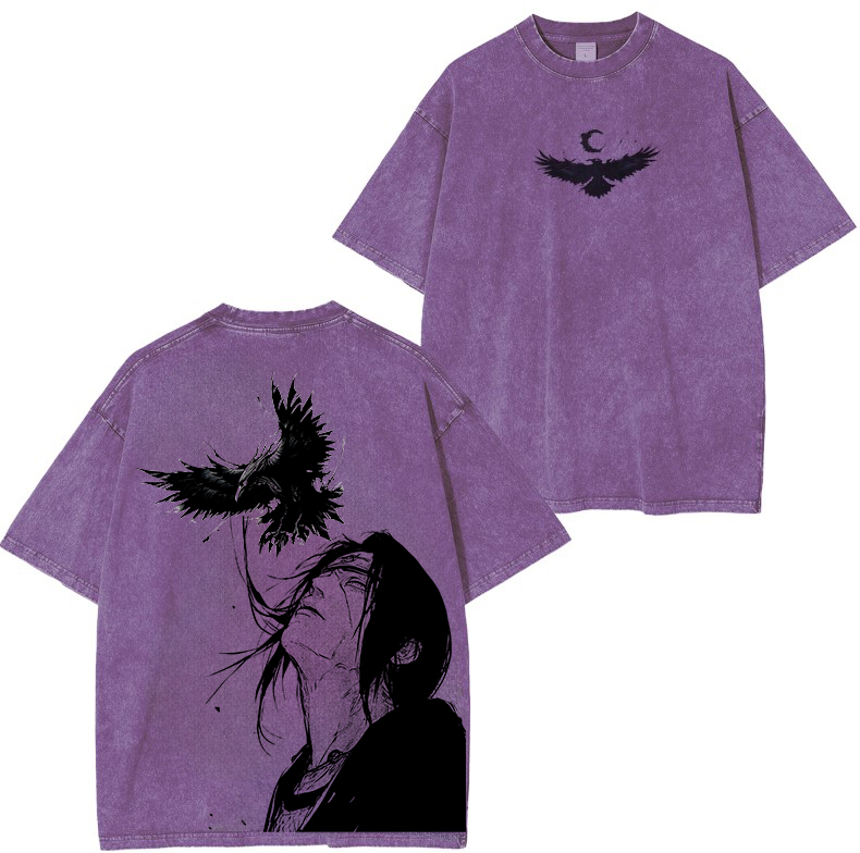 Uchiha - Naruto Anime Double Printed Vintage Washed Tee